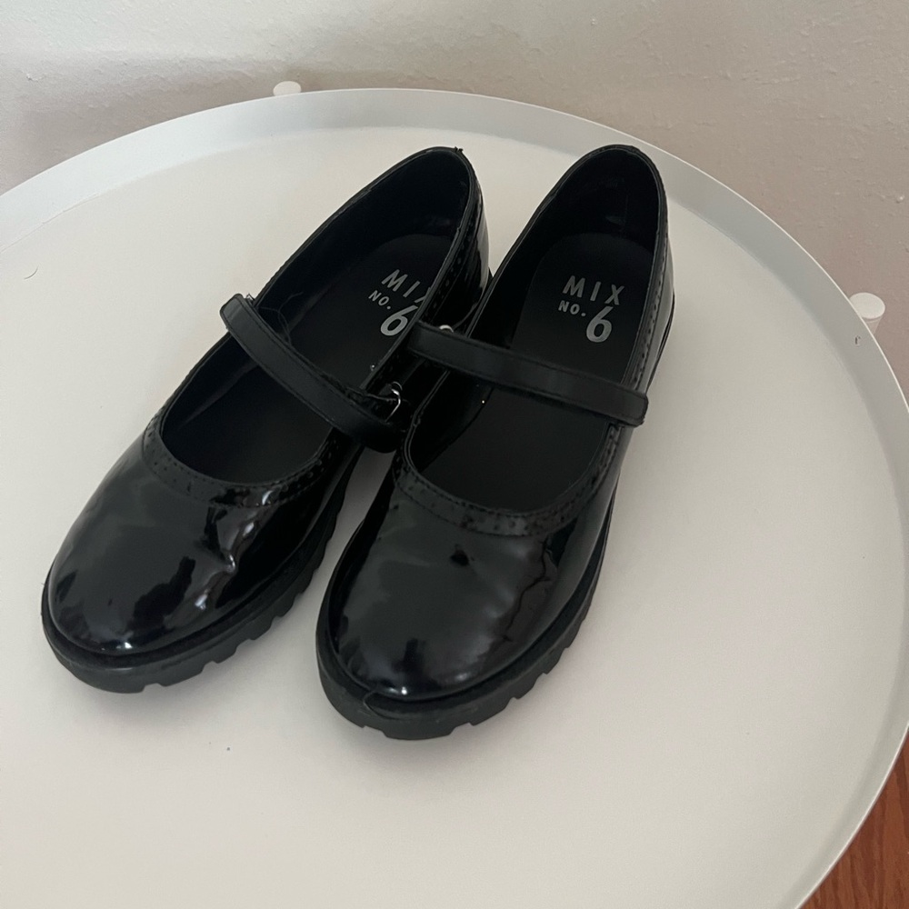 Mix No. 6 Kids Shiny Black Mary Jane Shoes